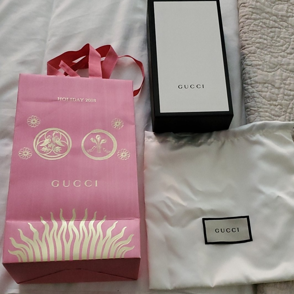 Gucci dust bag, box and gift bag